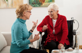 lady talking to patient